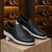 تصویر کفش چرم مردانه اسپرت کد SP051BK رنگ مشکی 