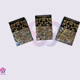 تصویر خرده ورق طلای رنگی 