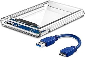 تصویر Gadget Deals 2.5 اینچ USB 3.0 External-Hard Drive Enclosure | پوشش SATA | USB3.0 شفاف قابل حمل | پوشش هارد دیسک | برای HDD و SSD | کیس هارد دیسک USB 3.0 