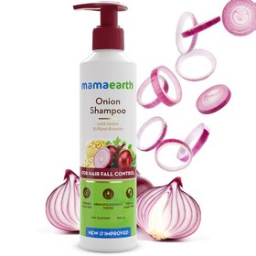 تصویر شامپو پیاز Mamaearth ضد ریزش و رشد مو با روغن پیاز و کراتین گیاهی ۲۵۰میل Mamaearth Onion Shampoo for Anti Hair Fall & Hair Growth with Onion Oil & Plant Keratin