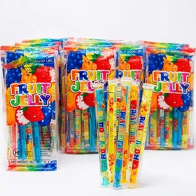 تصویر ژله قلمی میوه‌ای Fruit Jelly | فروش عمده بسته 24 عددی Fruit Jelly