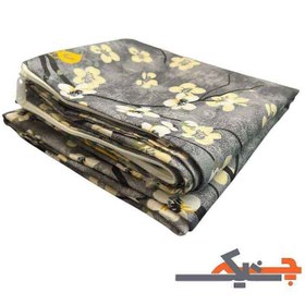 تصویر ملحفه تشک مسافرتی زیپدار طرح شکوفه (طوسی) کد GMP48201 