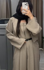 تصویر ست اورال و کت مازراتی کد ۱۰۸۸ با کمربند و بدون کمربند رنگ سرمه ای، مشکی و کرم 