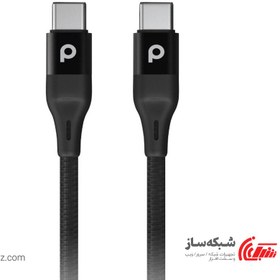 تصویر کابل تبدیل USB-C به USB-C پرودو مدل PD-CCBR22 طول 2.2 متر PORODO PD-CCBR22 Braided USB-C to USB-C Cable 2.2m Black