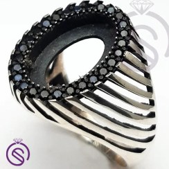 تصویر رکاب انگشتر نقره مردانه مدل کیان کد 62533 Men's silver ring stirrup Kian model