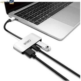 تصویر هاب USB-C ویوو 3 پورت مدل Alpha C2H WiWU Alpha C2H Usb Type C Hub