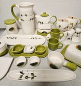 تصویر ست صبحانه خوری و پذیرایی طرح پرنده سبز 