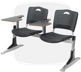 تصویر صندلی دانشجویی دونفره فایبر گلاس بدون سبد و رابط 