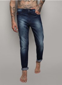 تصویر جین مردانه فیت اسلیم با نوار کناری برند campus sutra Men's Side-Striped Skinny Fit Denim Jeans