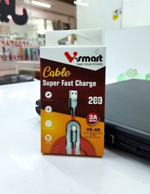 تصویر کابل تبدیل USB به MicroUSB وی اسمارت پاوربانکی طول 0.2 متر Vsmart