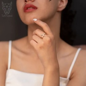 تصویر انگشتر میخ تیفانی jewel nail ring tiffany gold radium