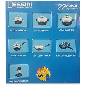 تصویر سرویس قابلمه 22 پارچه دسینی ا Pot service 22 Dessini fabric Pot service 22 Dessini fabric