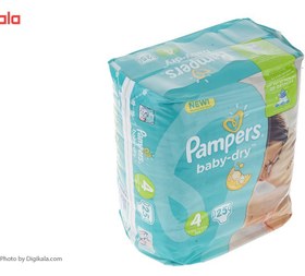 تصویر پوشک بچه پمپرز مدل pampers baby dry سایز 4 بسته 25 عددی ا pampers baby dry diaper size 4 pack of 25 pampers baby dry diaper size 4 pack of 25