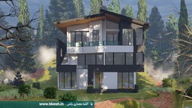 تصویر نقشه ویلا کوهستانی ویلای کوهستانی سه خواب villa-005 