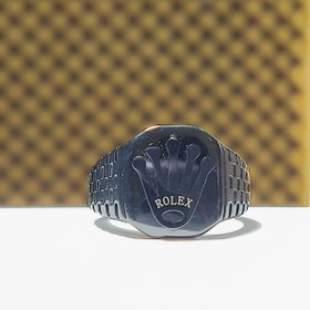 تصویر انگشتر مردانه مشکی رولکس rolex