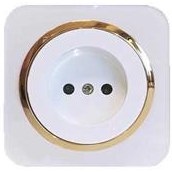 تصویر پریز برق محافظ دار دلند مدل آدا پلکسی سفید زه طلایی 