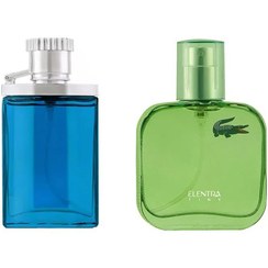 تصویر پک دو عددی عطر جیبی مردانه مدل Lacoste Essentional و Desire Blue حجم 35 میلی لیتر النترا تاینی Elentratiny Lacoste Essentional And Desire Blue Parfume For Man