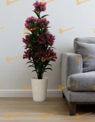 تصویر درختچه مصنوعی شکوفه صورتی125 سانت 