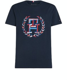 تصویر تی‌شرت مردانه با لوگوی آرشیو - 100% پنبه، آبی برند Tommy Hilfiger Men's Archive Crest Logo T-Shirt - Pure cotton, Blue