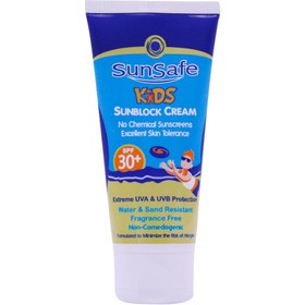 تصویر کرم ضد آفتاب کودکان SPF30 سان سیف حجم 50 میلی لیتر Sunsafe Sunblock Cream SPF30 For Kids 50 ml