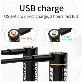 تصویر باتری قلمی قابل شارژ بستون مدل MICROUSB بسته چهار عددی 