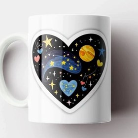 تصویر ماگ سرامیکی قلب کیوت و فانتزی کد946 