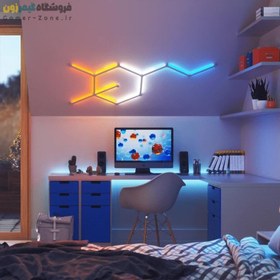 تصویر پنل روشنایی خطی هوشمند 12 تکه نانولیف Nanoleaf Lines 60 Degrees Starter Kit (12 Lines) 