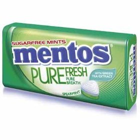 تصویر قرص خوشبو کننده نعنایی تند بدون شکر منتوس Mentos بسته 50 عددی 35 گرم 