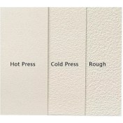 تصویر مقوا بائوهانگ ۱۰۰درصدکتان مقوا بائوهانگ 100 درصد کتان 300 و 200 گرم بدون اسید مناسب انواع تکنیک های آبرنگ موجود در دو سایز 56*38 و 76*56 و سه نوع بافت هات پرس، کلدپرس و راف