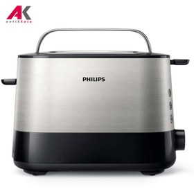 تصویر توستر نان فیلیپس مدل HD2637 با بدنه استیل ضد زنگ و دکمه چرخشی 