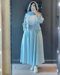 تصویر شومیز دامن شهرزاد مدل 99984 سایز ۲ رنگ آبی اقیانوسی 