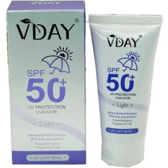 تصویر کرم ضد آفتاب رنگی وی دی Vday بژ روشن SPF50 Bright beige VD Vday sunscreen cream SPF50