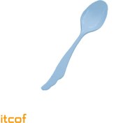 تصویر قاشق یکبار مصرف غذا خوری آبی پاستیلی (بسته 24 عددی) 