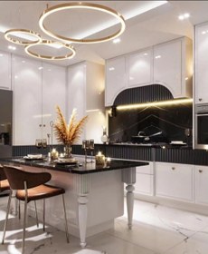 تصویر کابینت آشپزخانه مدل انزو پلی اورتان و پلیشی 