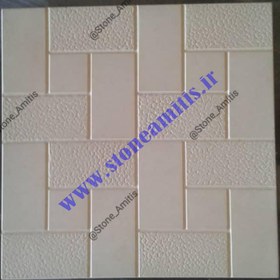 تصویر کفپوش پلیمری طرح خشتی ترکیبی 40*40 سانتیمتر کد T103 - سفید Mixed tile flooring