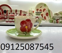 تصویر فنجان نعلبکی بزرگ دوریکا طرح شقایق cup and saucer dorika