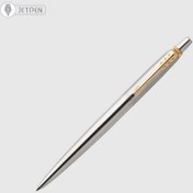 تصویر خودکار پارکر مدل ژوتر بدنه استیل گیره طلا 