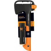 تصویر تبر به همراه تیز کن مدل Fiskars - X7 + Xsharp 