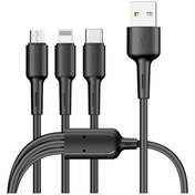 تصویر کابل تبدیل USB به لایتنینگ/ microUSB /USB-C یسیدو مدل CA41 طول 1 متر - مشکی 