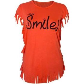 تصویر تی شرت زنانه مدل Smile-Orange 