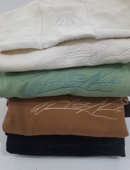 تصویر هودی اسپرت گلدوزی دونخ پنبه خارخورده گِرَم بالا 