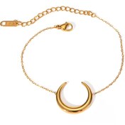 تصویر دستبند روکش طلا طرح ماه 