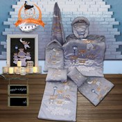 تصویر سرویس خواب نوزاد ۸ تکه طرح خانواده خرسی 