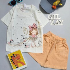 تصویر تیشرت و شلوارک بچگانه کتان لنین دخترانه سایز 40/45/47 - 4 