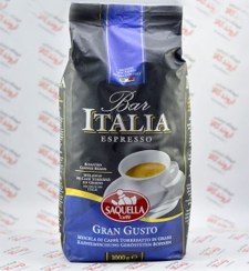 تصویر دانه قهوه ITALIA پاکت 1 کيلو گرم SAQUELLA مدل GRAN GUSTO Saquella Bar Italia Espresso Gran Gusto ganze Bohnen 1kg