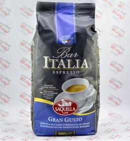 تصویر دانه قهوه ITALIA پاکت 1 کيلو گرم SAQUELLA مدل GRAN GUSTO Saquella Bar Italia Espresso Gran Gusto ganze Bohnen 1kg