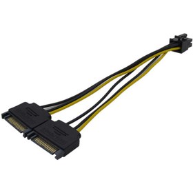 تصویر تبدیل برق پاور به پورت 8 پین گرافیک مدل SATA SATA 15-Pin Male to 8-Pin