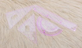 تصویر ست خط کش، گونیا، نقاله، پرگار، اتود و پاک کن 