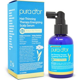 تصویر PURA D'OR Scalp Therapy Energizing Scalp Serum Revitalizer (4oz) with Argan Oil, Biotin, Caffeine, Stem Cell, Catalase & DHT Blockers, All Hair Types, Men & Women (Packaging may vary) 