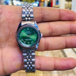 تصویر ساعت مچی رولکس مردانه و زنانه بند طلایی صفحه سبز - زنانه رولکس استیل/سبز 